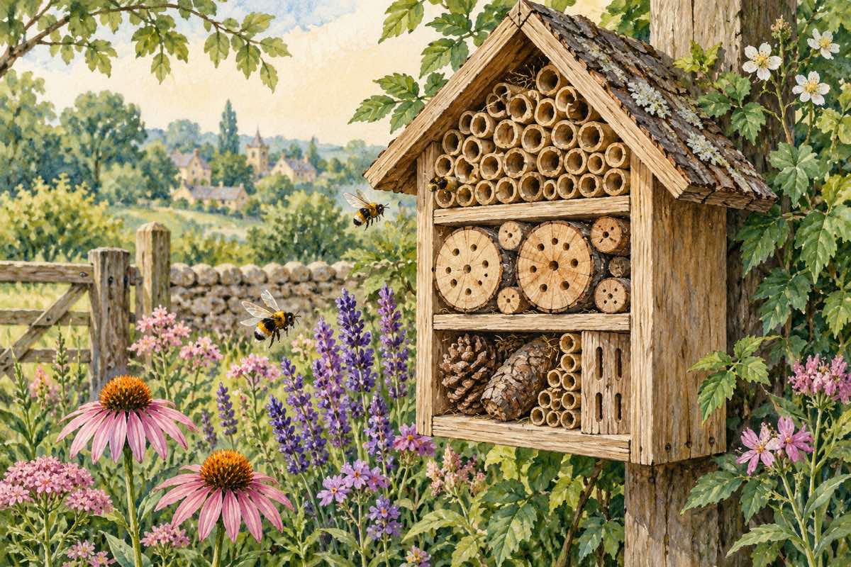 Mehr über den Artikel erfahren Unsere Wurzelstöcke bringen das Insektenhotel in Schuss – 2023